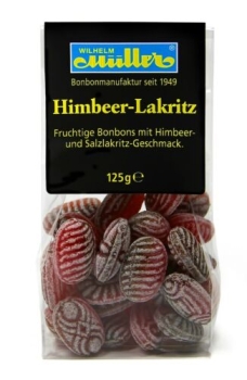 Himbeer-Lakritzbonbons 125g.
